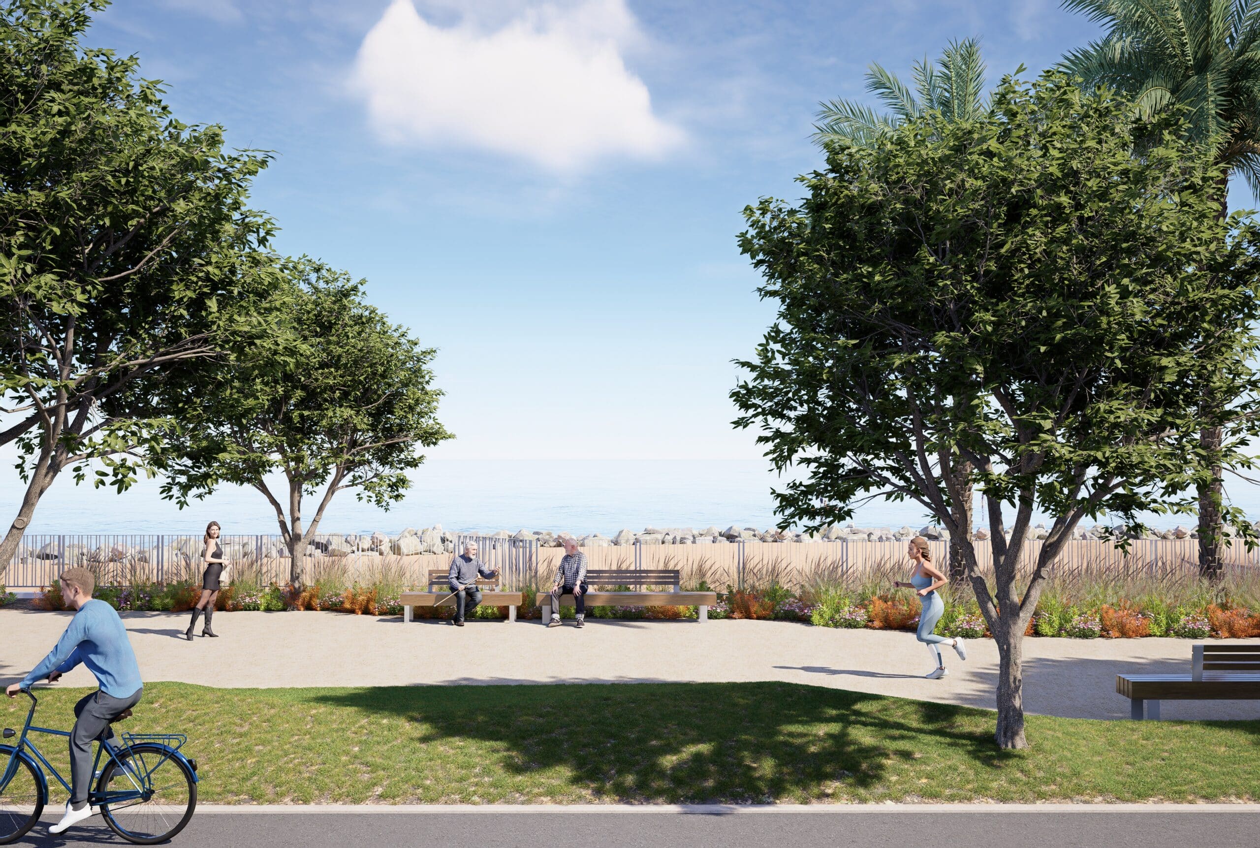הדמיית טיילת בת גלים - רציף רוזנפלד וקזינו